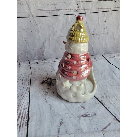 Yankee Candle Snowman Tea Light Candle Holder Christmas Winter Decor - Picture 5 of 7